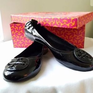 Tory Burch Reva Ballet Flat Patent Black, 8